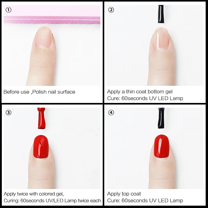Base Coat & Top Coat Vernis Semi-Permanent UV/LED – Kit 2 en 1, Longue Tenue, Brillance Intense, Manucure Professionnelle