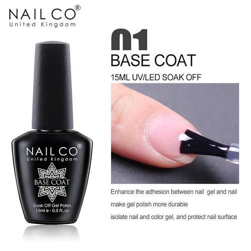 Base Coat & Top Coat Vernis Semi-Permanent UV/LED – Kit 2 en 1, Longue Tenue, Brillance Intense, Manucure Professionnelle