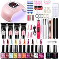 Kit Vernis Semi-Permanent UV/LED avec Lampe LED, Ponceuse à Ongles Électrique, Base Coat, Gel Polish et Accessoires de Manucure Complets