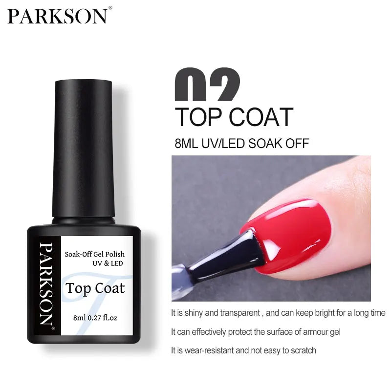 Vernis Gel Top & Base Coat Sans Essuyage Parkson