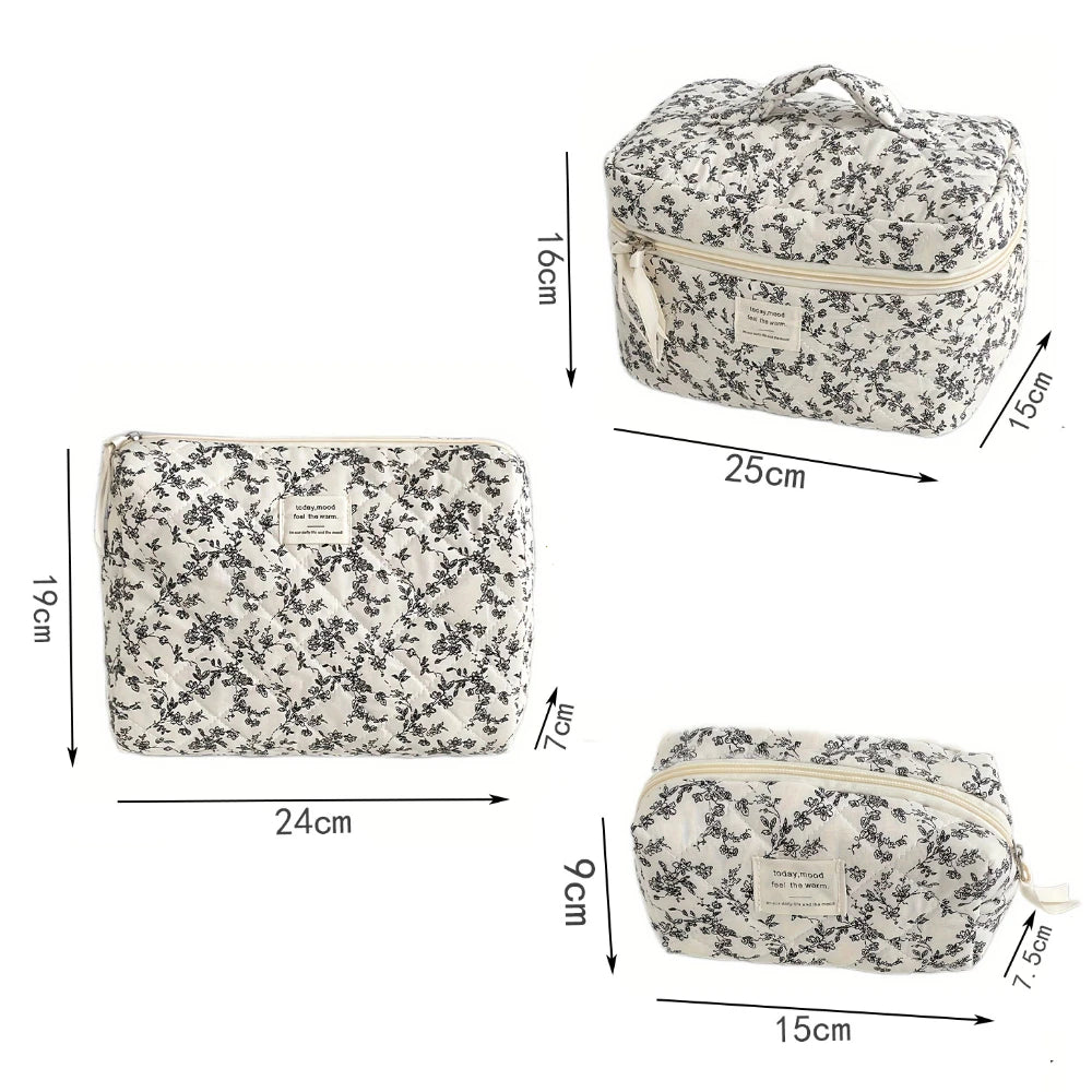 Sac Matelassé Fleurs Noires Femme