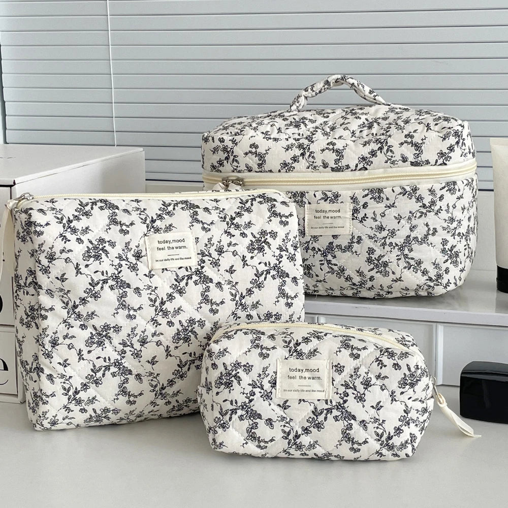 Sac Matelassé Fleurs Noires Femme