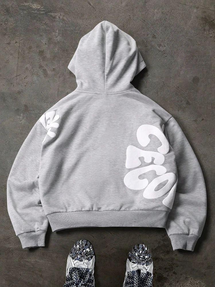 Hoodie Homme Casual Y2K Hip Hop Lettres Imprimées