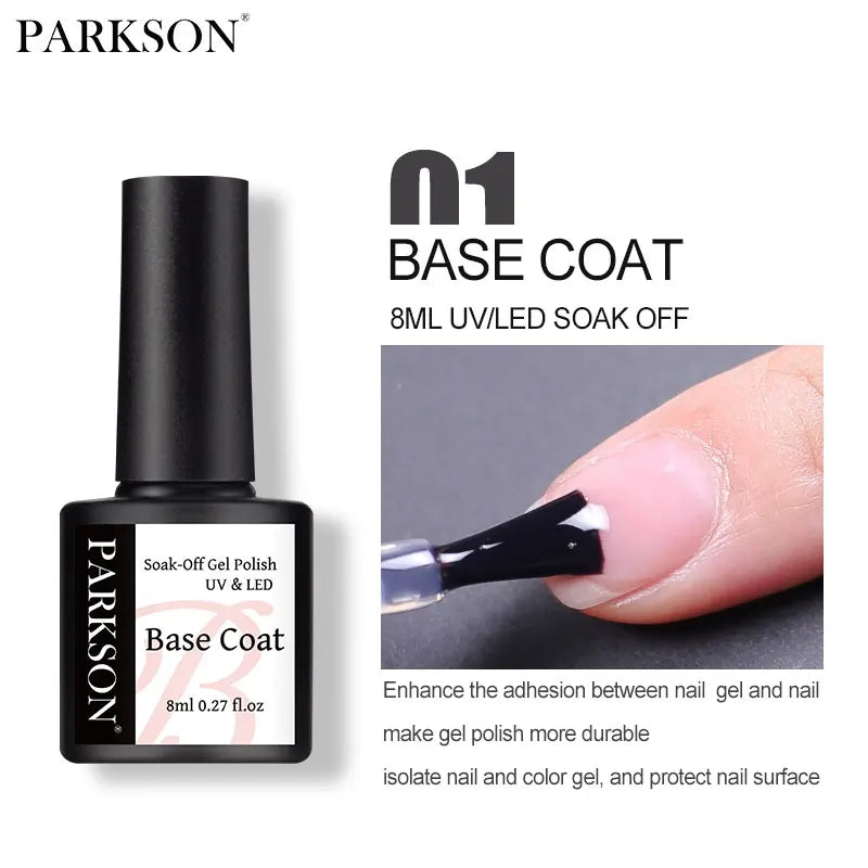 Vernis Gel Top & Base Coat Sans Essuyage Parkson